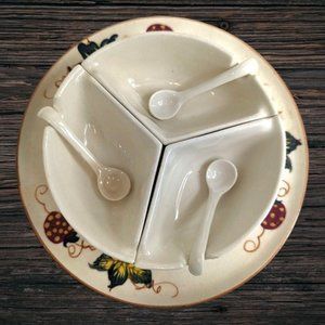 Fred Roberts MCM Vintage 1950s Marmalade Condiment Divided Serving Dish No Lid